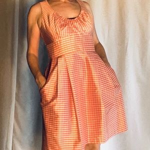 Nanette Lepore Silk Check Gingham Pink & Beige Dress